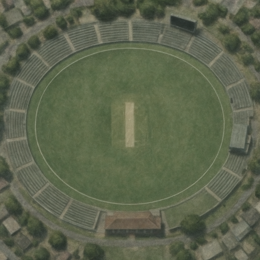 Cricket field aerial view